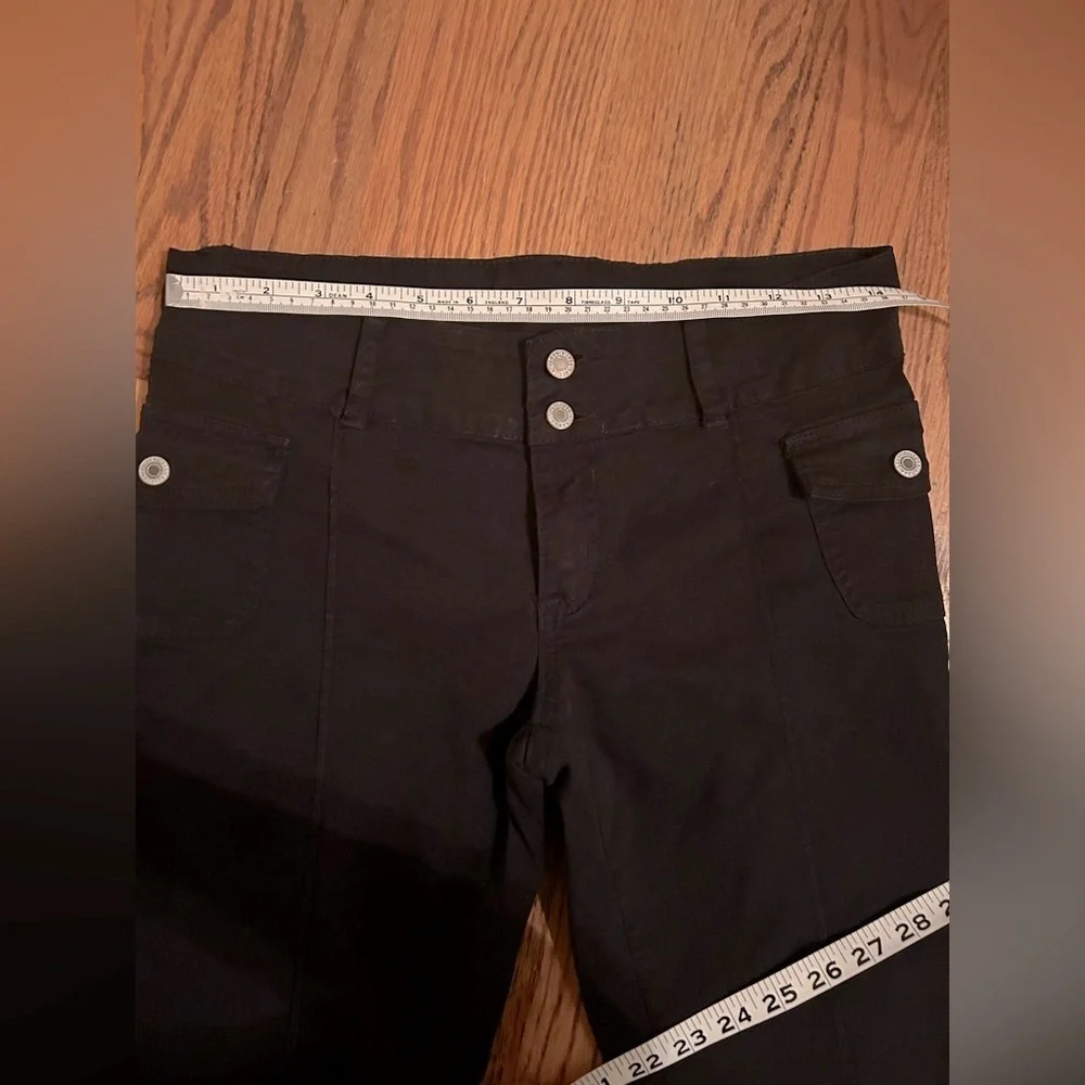 Brandy Melville J. Galt Women Black Agatha Low Rise Boot Cut Cotton Blend Pants